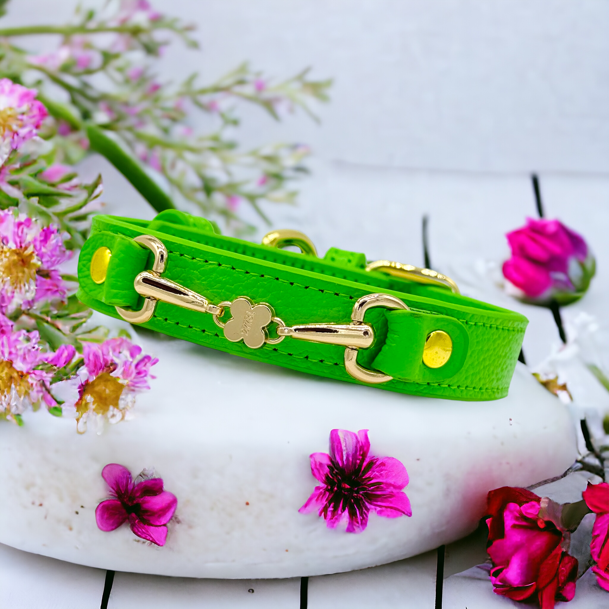 CLOVER Handmade Leather Dog Collar