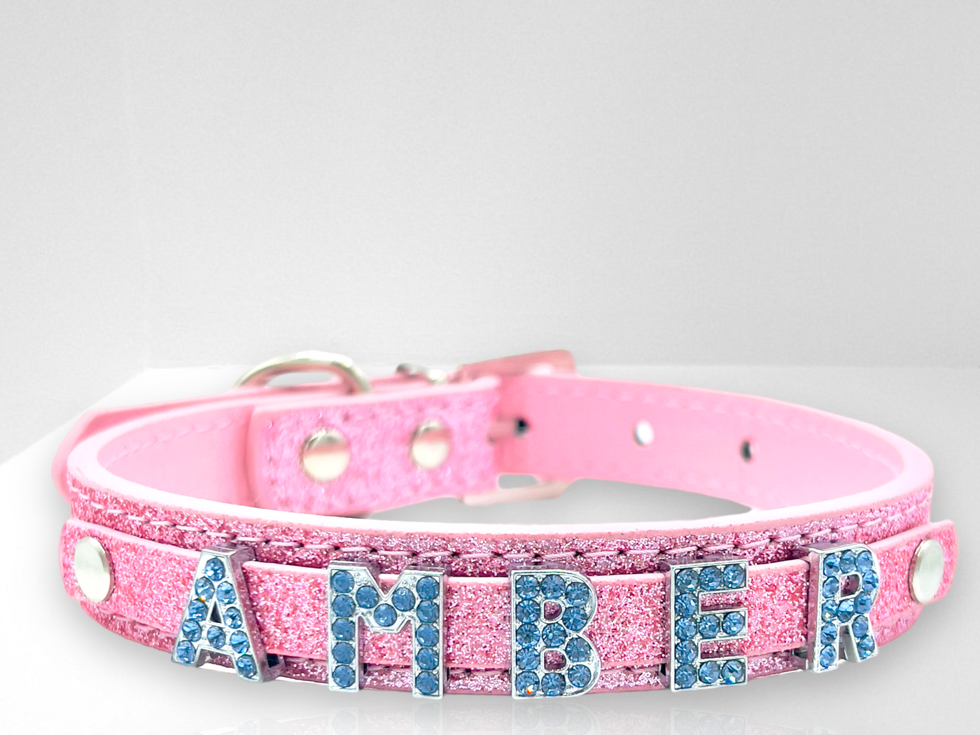ALPHABET Brilliance Personalized Handmade PU Leather Dog Collar