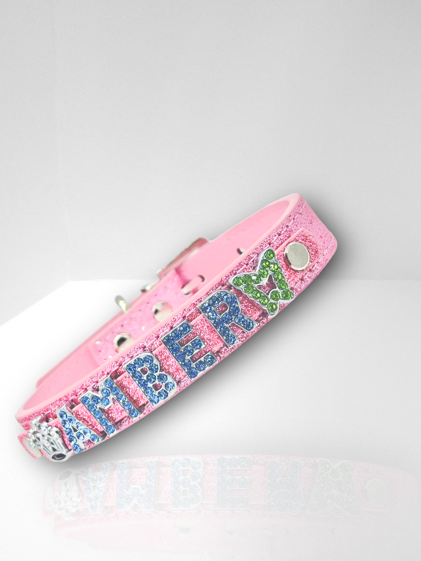 ALPHABET Brilliance Personalized Handmade PU Leather Dog Collar
