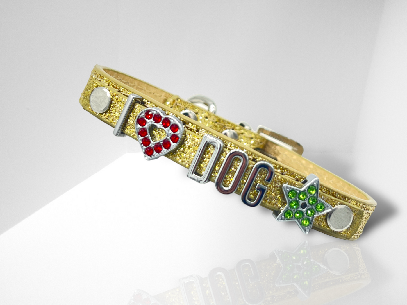 ALPHABET Brilliance Personalized Handmade PU Leather Dog Collar