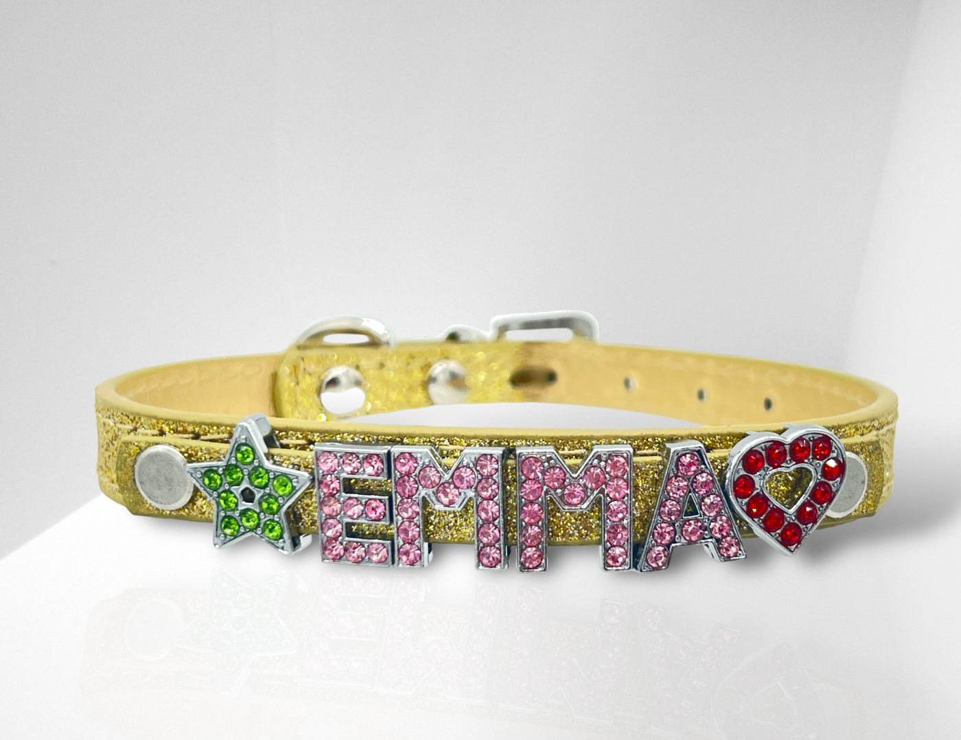 ALPHABET Brilliance Personalized Handmade PU Leather Dog Collar