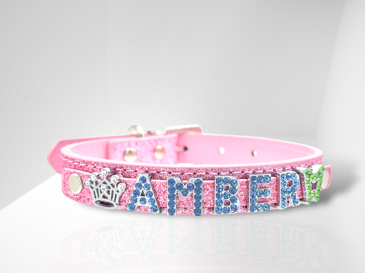 ALPHABET Brilliance Personalized Handmade PU Leather Dog Collar