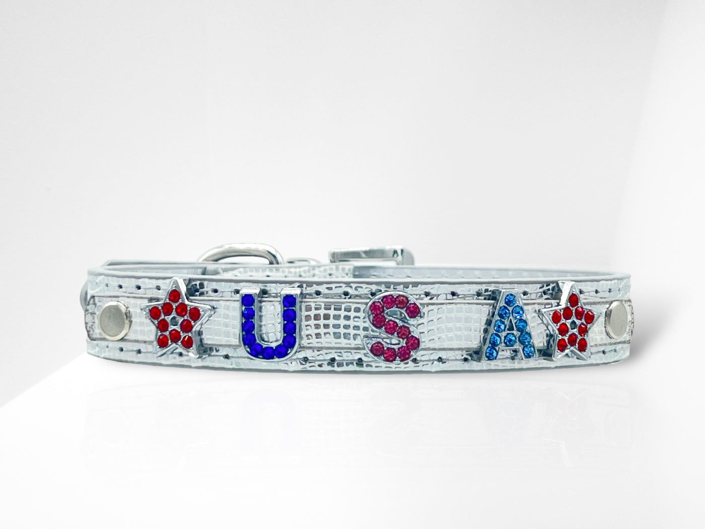 ALPHABET Shine Personalized Handmade PU Leather Dog Collar