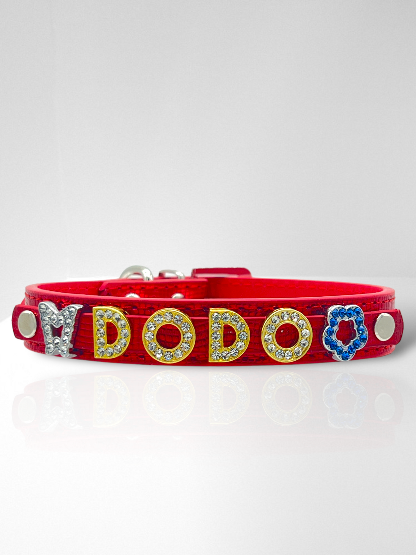 ALPHABET Shine Personalized Handmade PU Leather Dog Collar