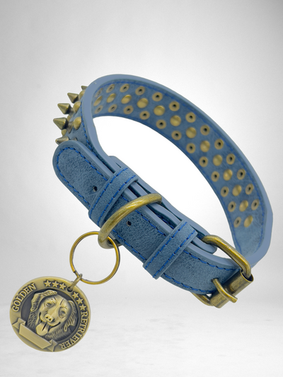 JACK Rivets Handmade PU Leather Dog Collar