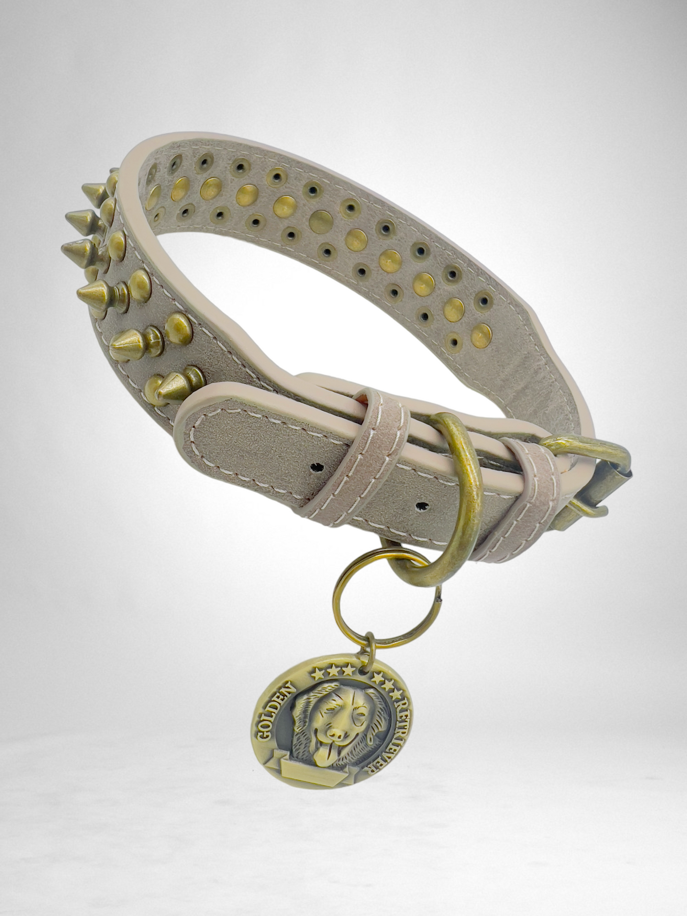 JACK Rivets Handmade PU Leather Dog Collar