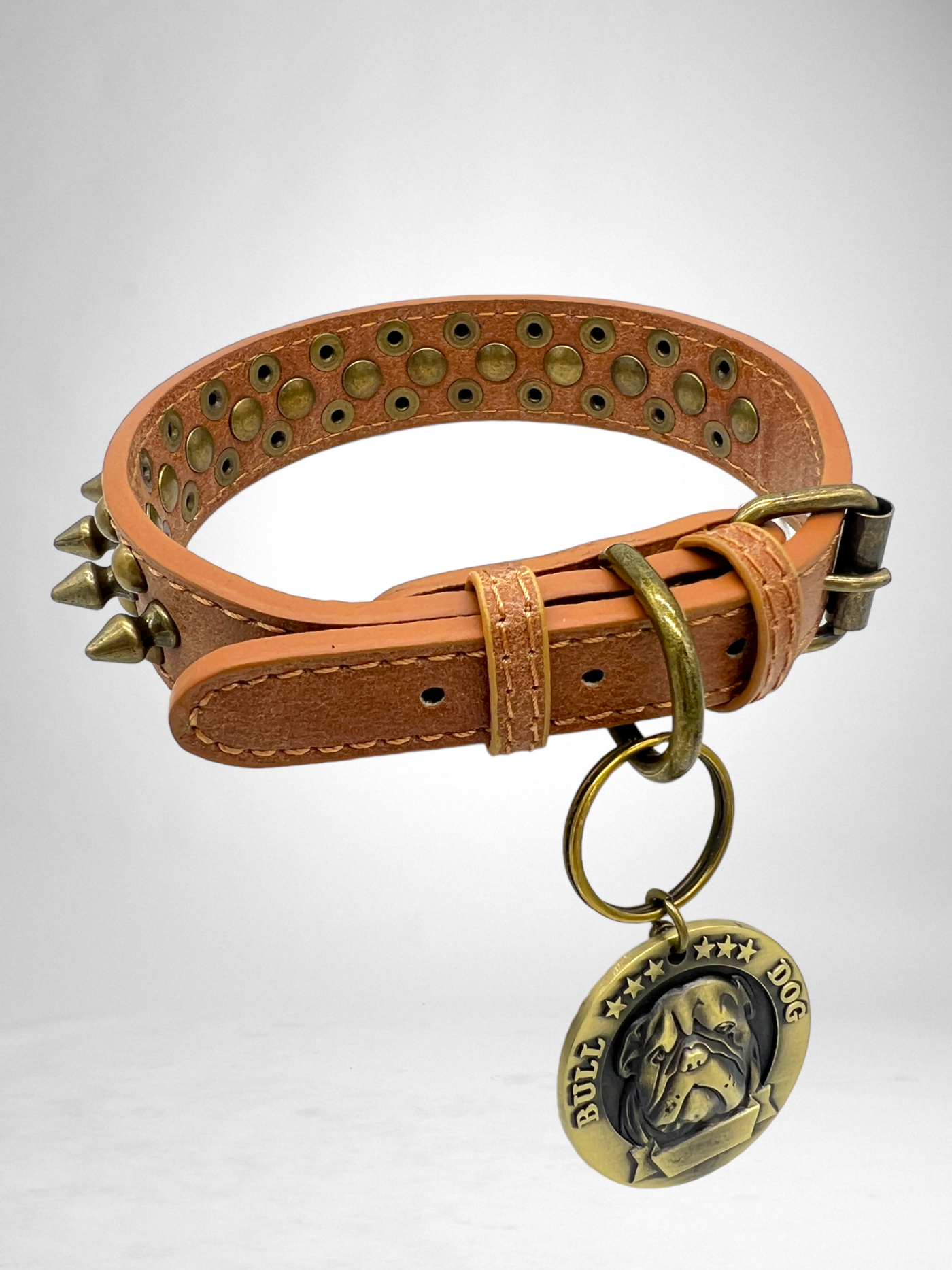 JACK Rivets Handmade PU Leather Dog Collar