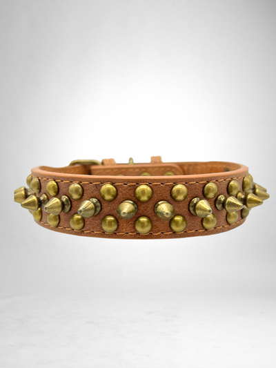 JACK Rivets Handmade PU Leather Dog Collar