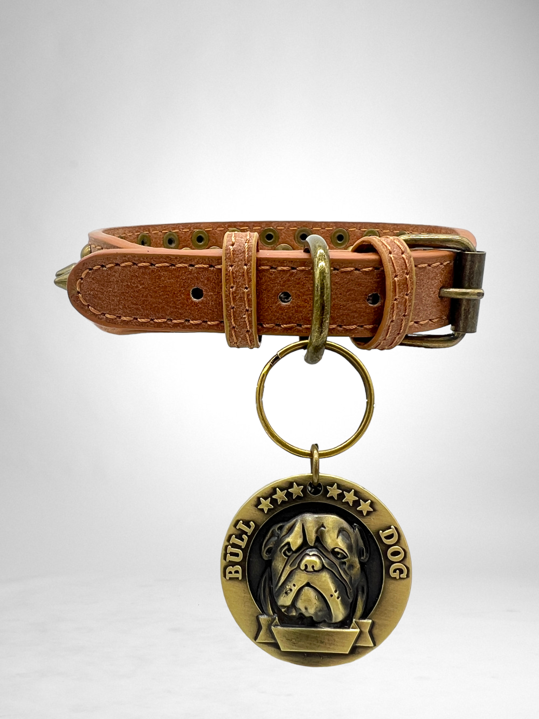 JACK Rivets Handmade PU Leather Dog Collar