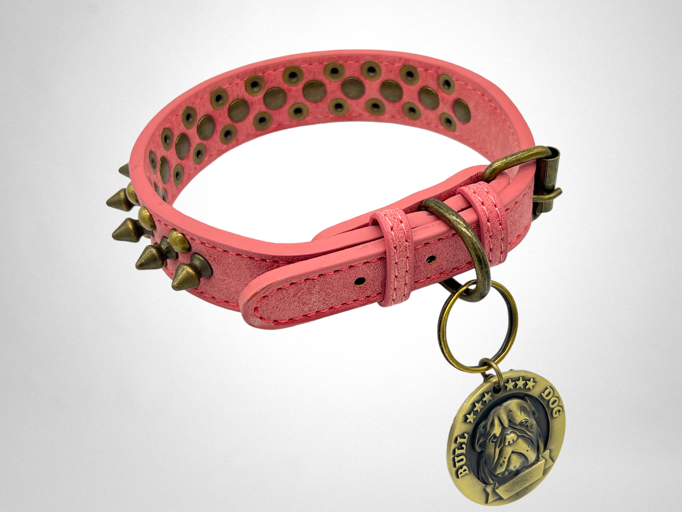 JACK Rivets Handmade PU Leather Dog Collar