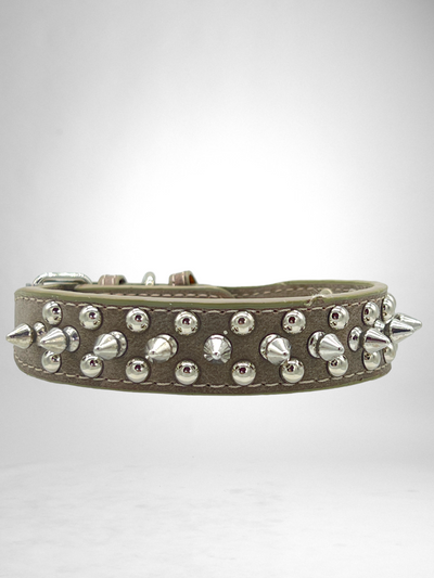 JACK Rivets Handmade PU Leather Dog Collar