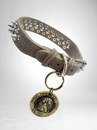 JACK Rivets Handmade PU Leather Dog Collar