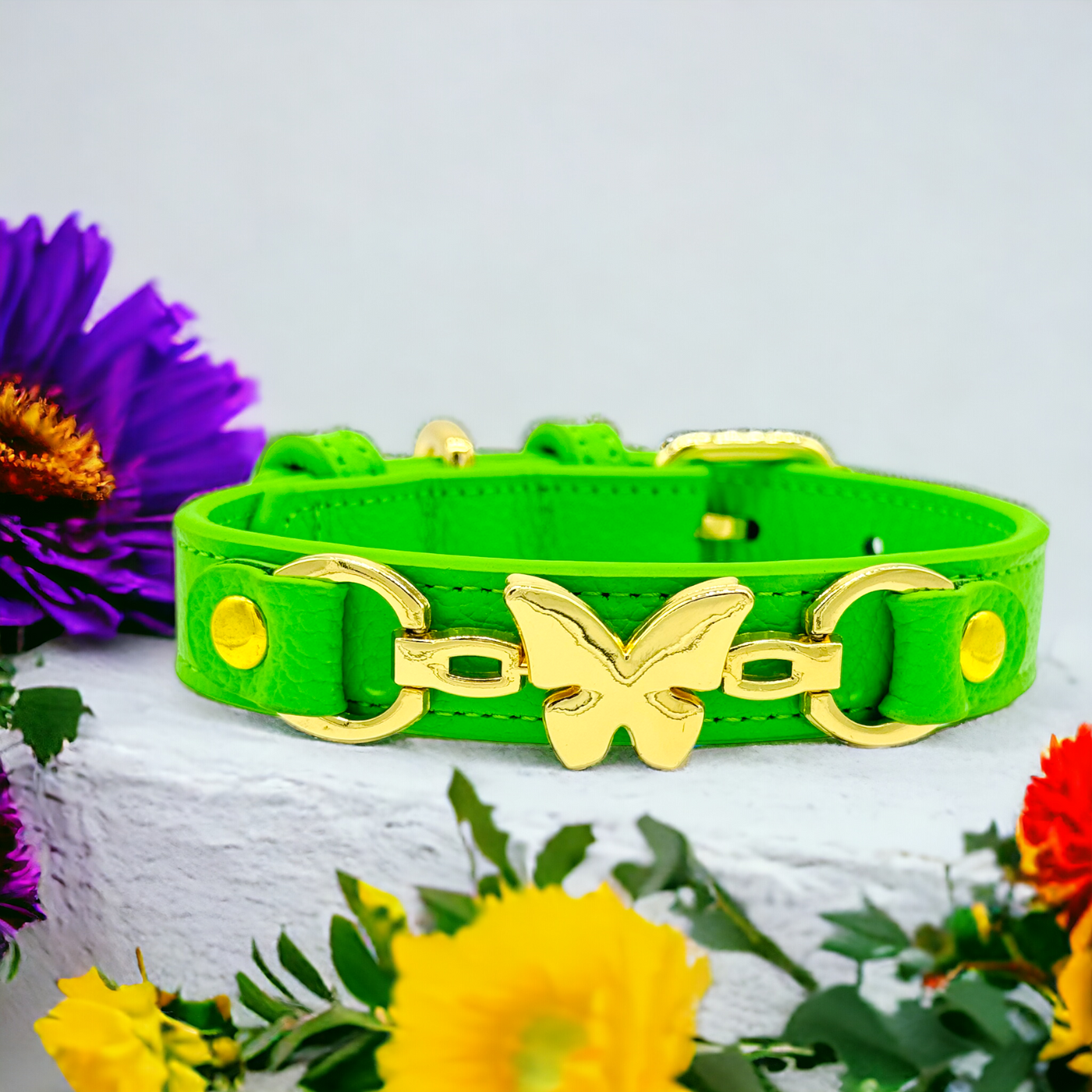 BUTTERFLY Handmade Leather Dog Collar