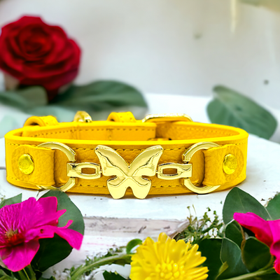 BUTTERFLY Handmade Leather Dog Collar