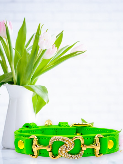 "D" Diamond Handmade Leather Dog Collar