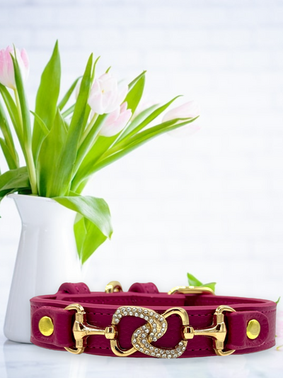 "D" Diamond Handmade Leather Dog Collar