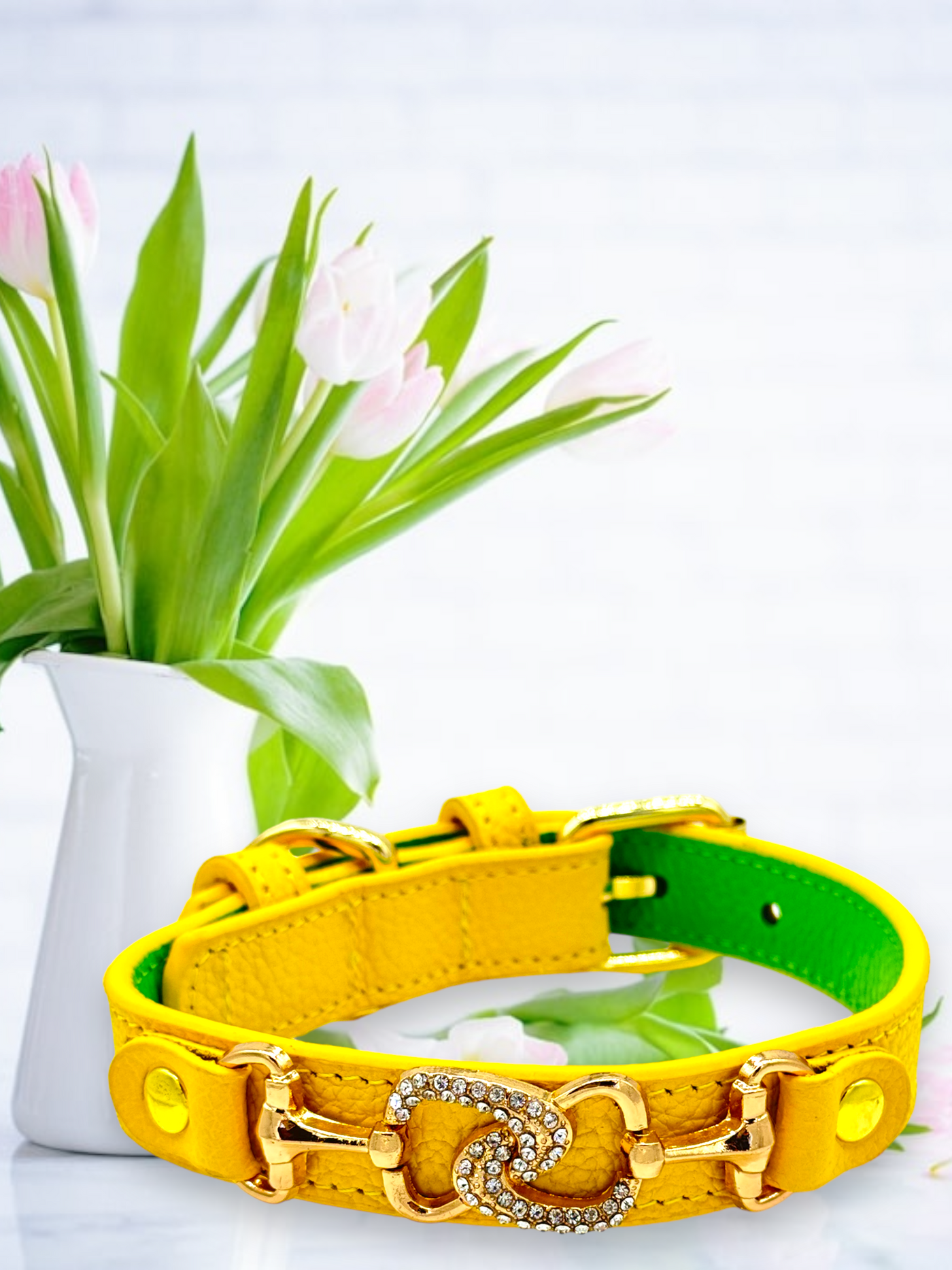 "D" Diamond Handmade Leather Dog Collar