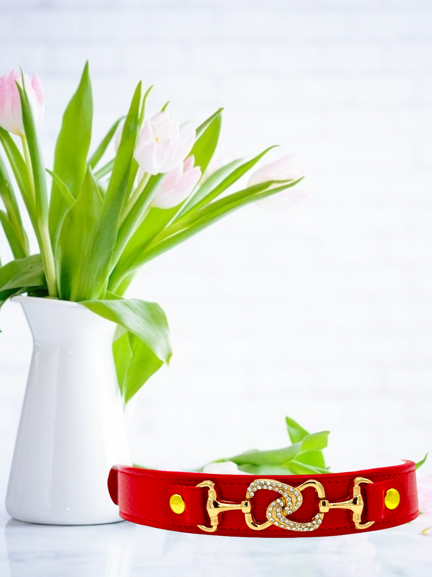 "D" Diamond Handmade Leather Dog Collar