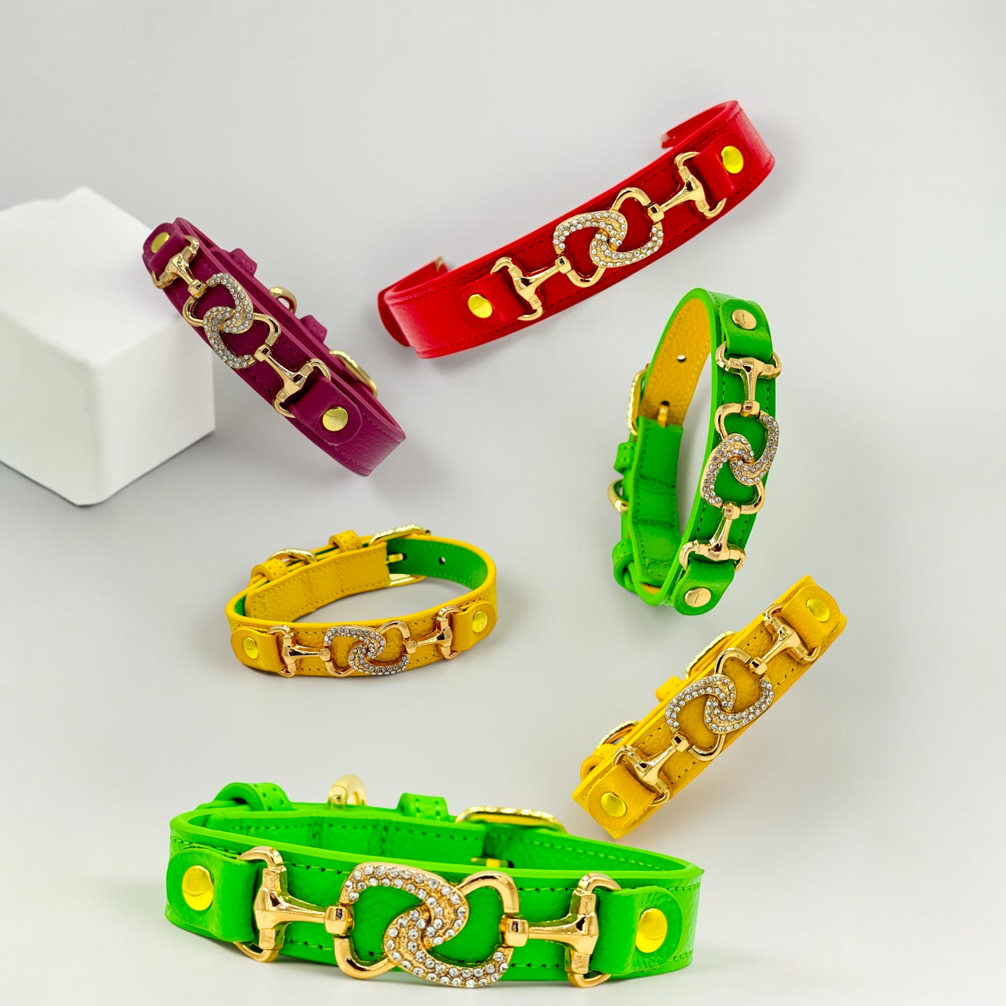 "D" Diamond Handmade Leather Dog Collar